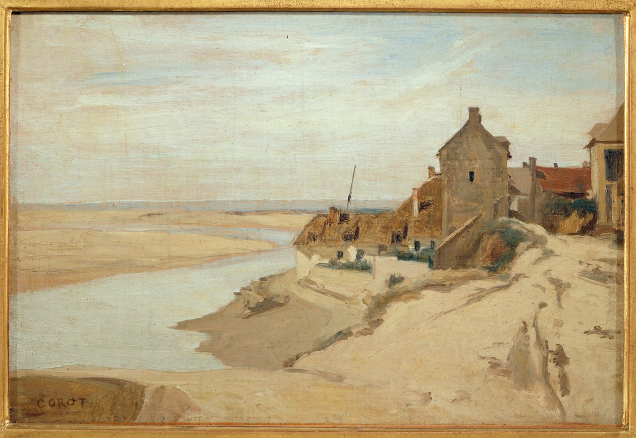 Case di pescatori a Sainte-Adresse ... da Jean Baptiste Camille Corot