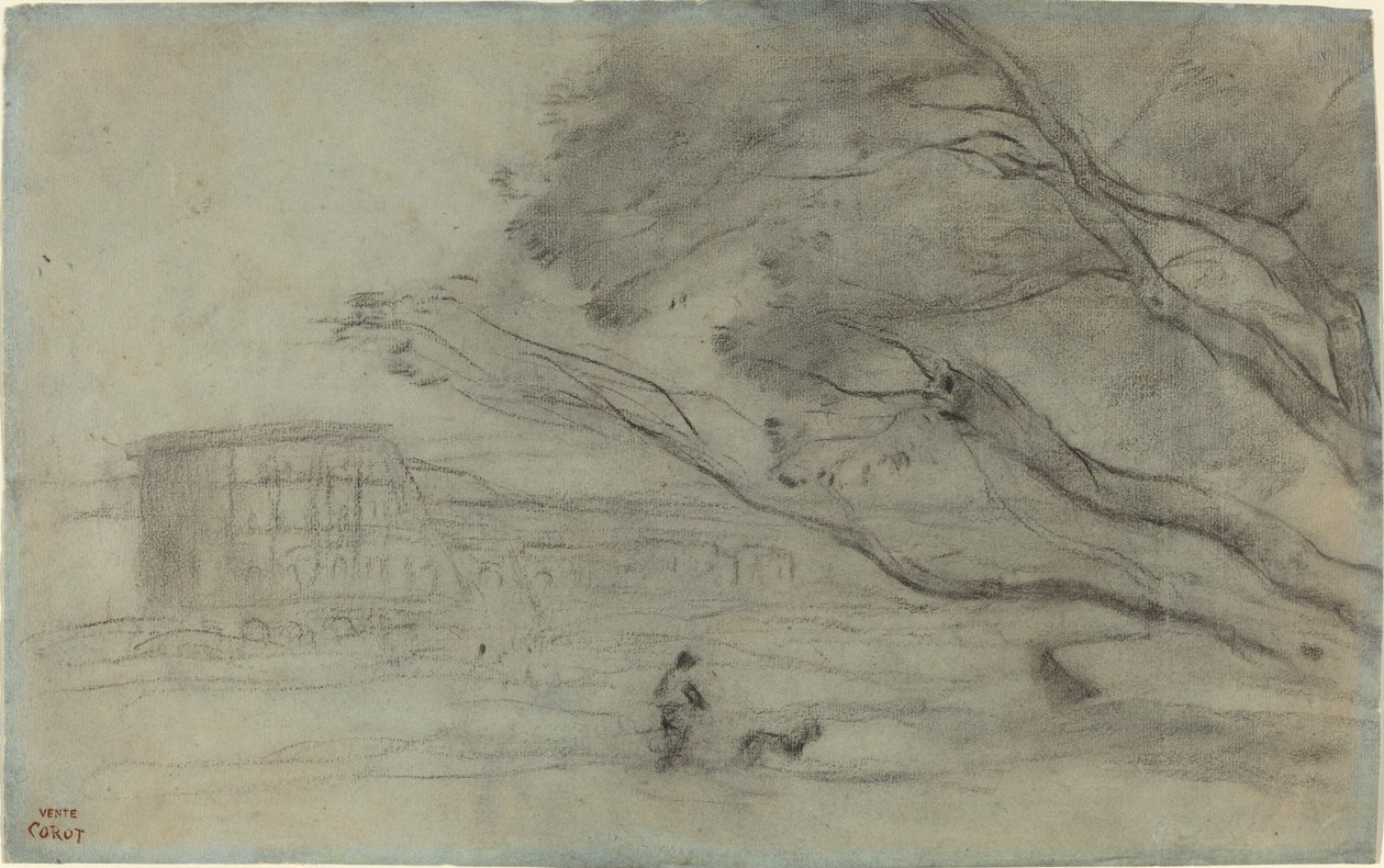 Souvenir: Paesaggio romano con il Colosseo da Jean Baptiste Camille Corot