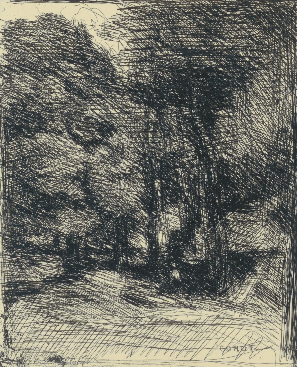 Ricordo di Bas-Bréau da Jean Baptiste Camille Corot