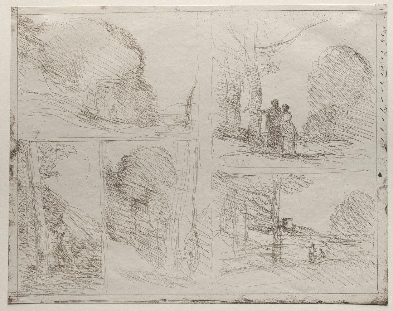 Il giardino di Pericle; Il vicolo del pittore; Scarabocchio; Il grande taglialegna; La torre di Enrico VIII da Jean Baptiste Camille Corot