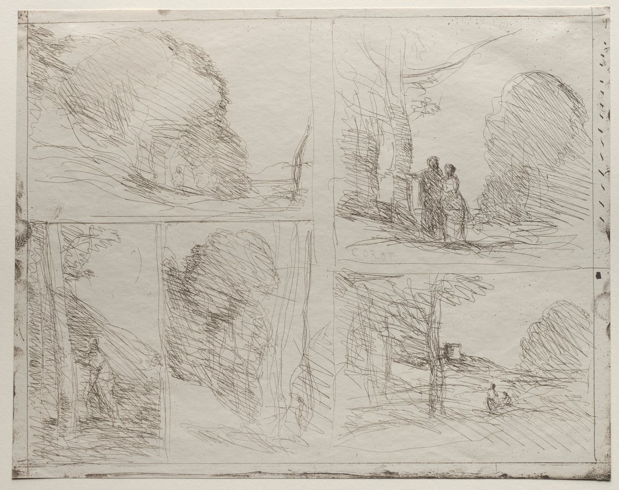 Il giardino di Pericle, La via dei pittori, Scrawl, Il grande taglialegna, stampato nel 1921 da Jean Baptiste Camille Corot