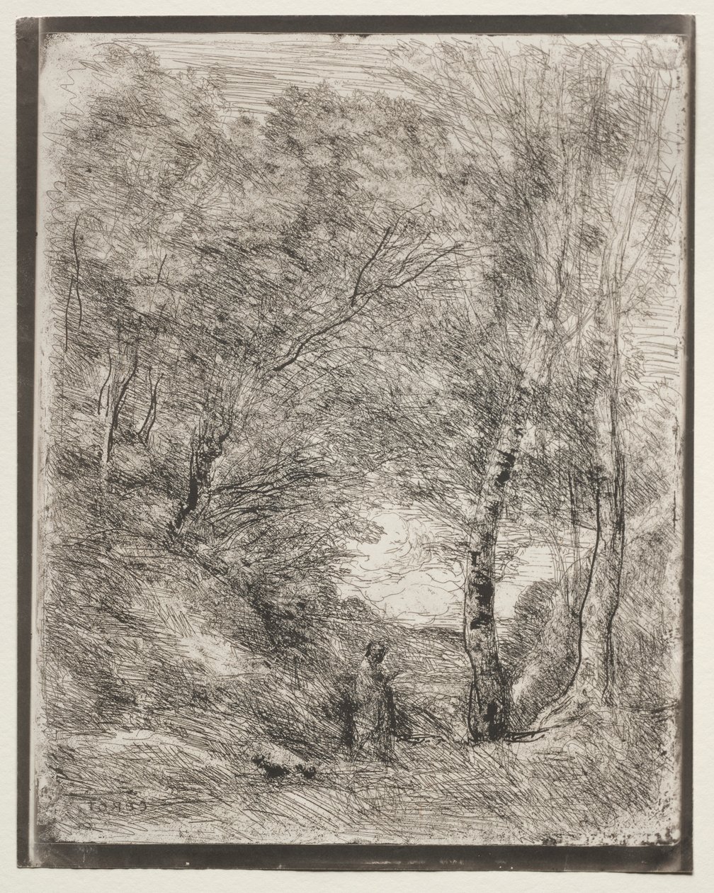 I giardini di Orazio, impressione originale 1855, stampato nel 1921 da Jean Baptiste Camille Corot