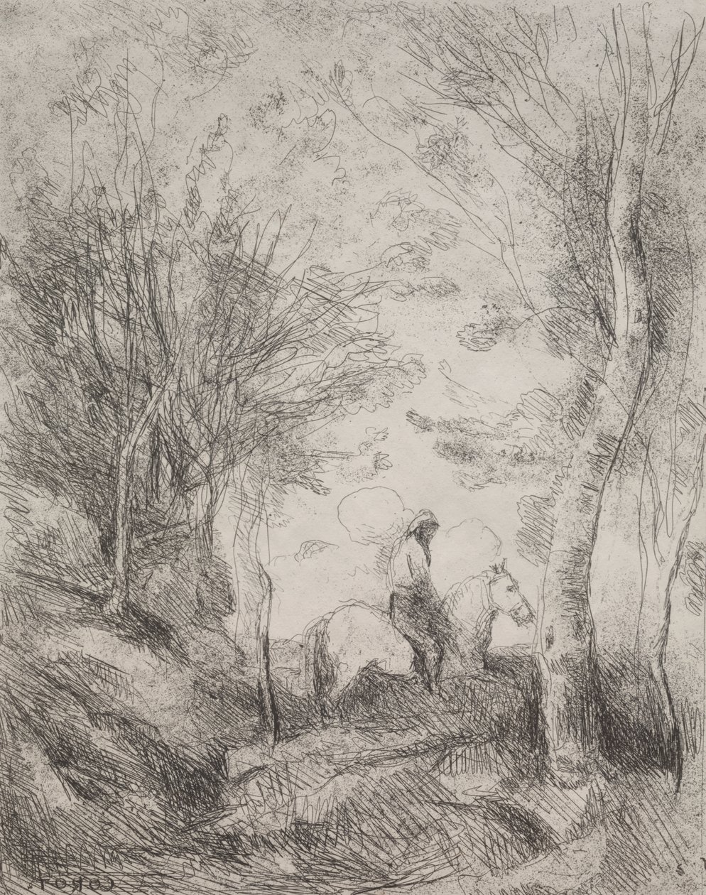 Il grande cavaliere nel bosco da Jean Baptiste Camille Corot