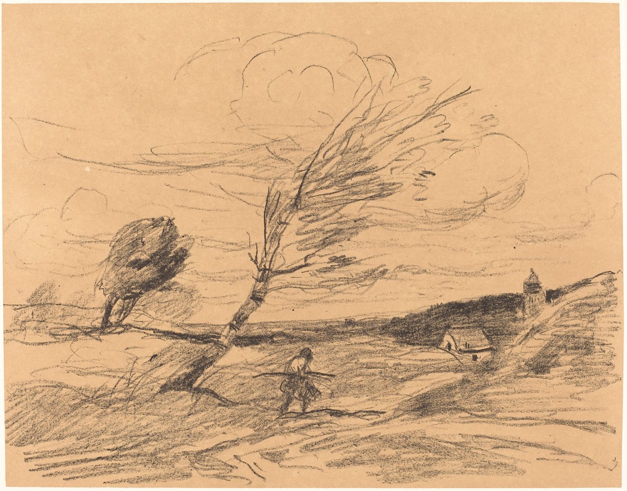 Il colpo di vento, 1871 da Jean Baptiste Camille Corot
