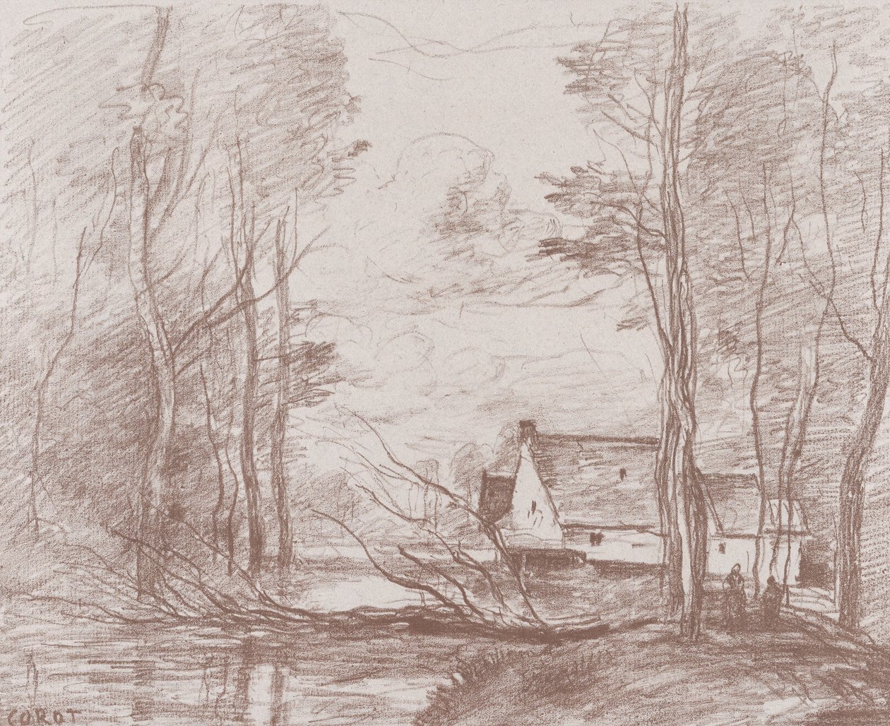 Il mulino a Cuincy, vicino a Douai da Jean Baptiste Camille Corot
