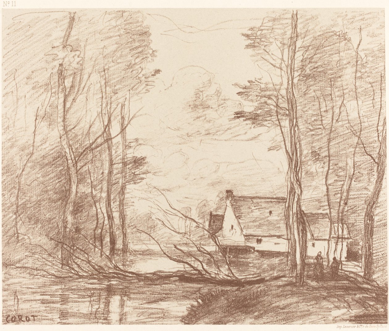 Il Mulino di Cuincy, vicino a Douai da Jean Baptiste Camille Corot
