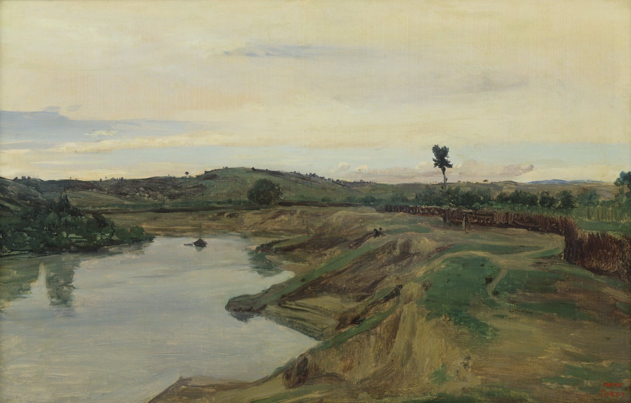 La Promenade du Poussin o, Campagna Romana, c.1826-28 da Jean Baptiste Camille Corot