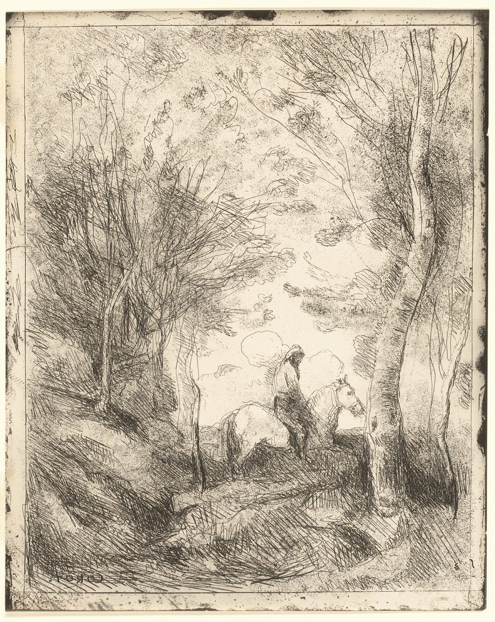 Il cavaliere nel bosco, grande tavola da Jean Baptiste Camille Corot