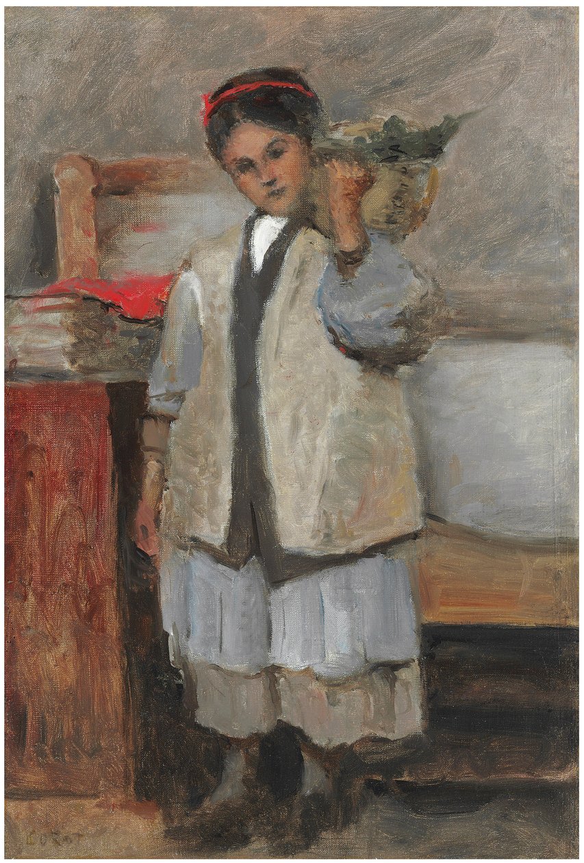 La giovane Seraphine vestita con il panciotto di Corot da Jean Baptiste Camille Corot