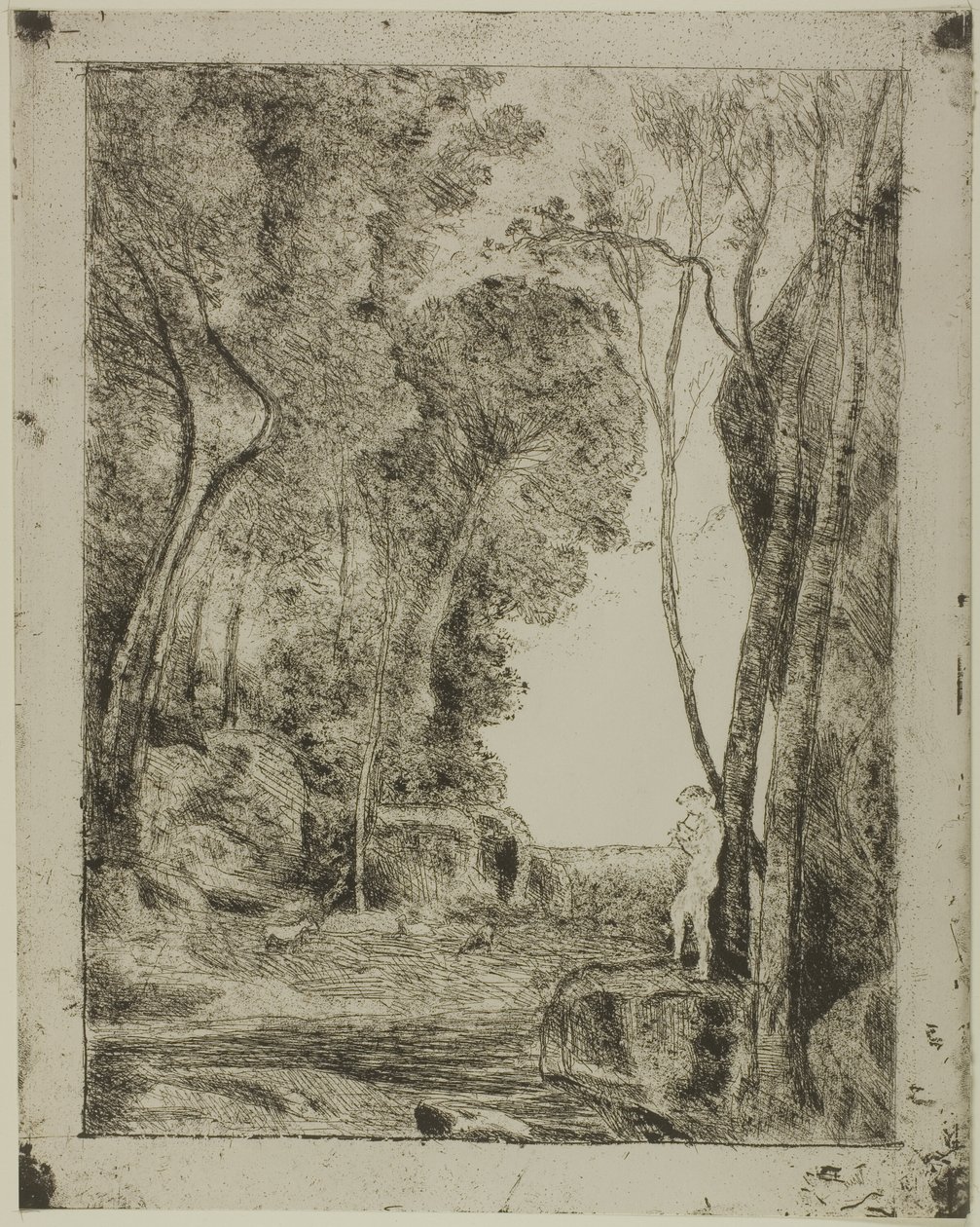Il giovane pastore, prima tavola da Jean Baptiste Camille Corot