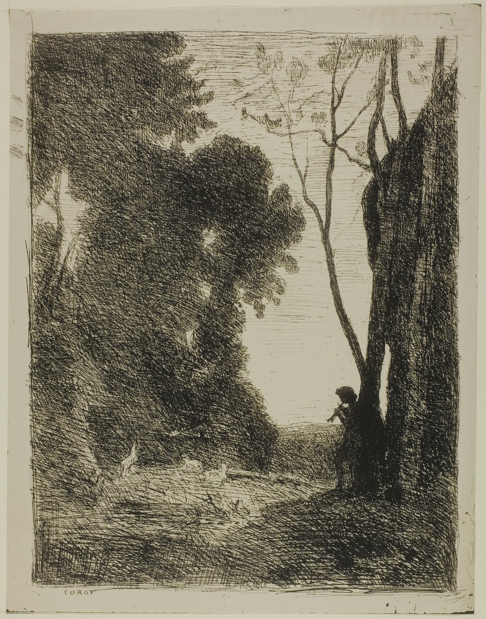 Il giovane pastore, seconda tavola da Jean Baptiste Camille Corot