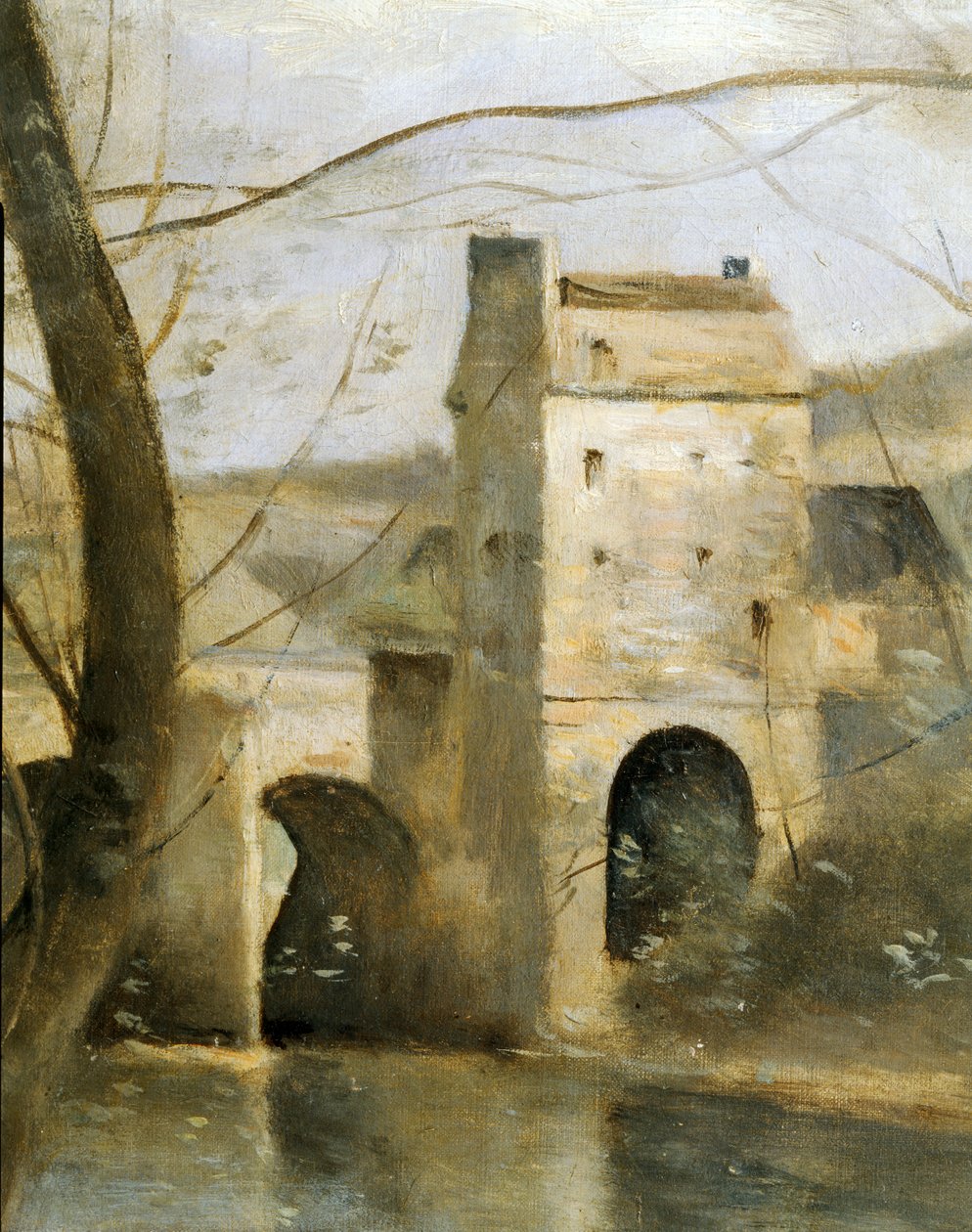 Il ponte di Mantes, Francia ... da Jean Baptiste Camille Corot