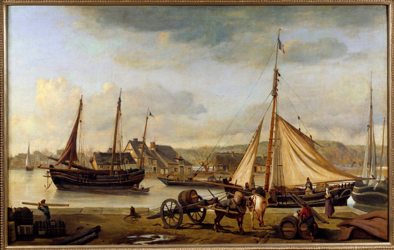 Il porto di Rouen nel 1834 da Jean Baptiste Camille Corot