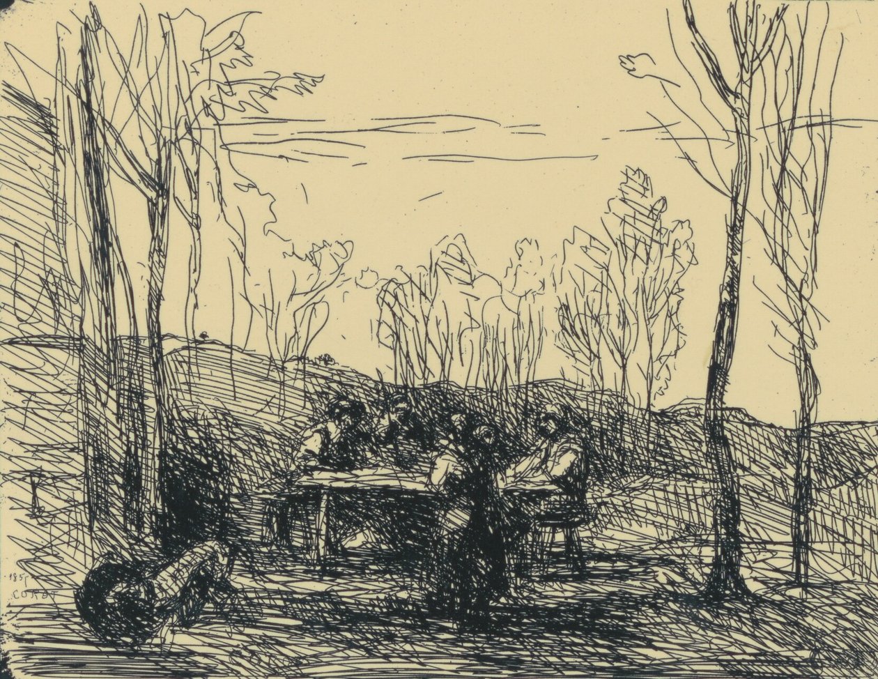 Un dessert nella clairiera da Jean Baptiste Camille Corot