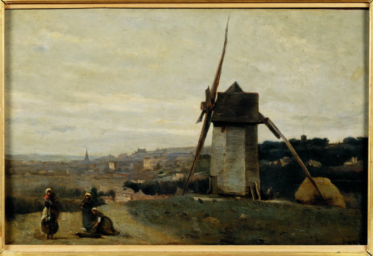 Un moulin a vent. Etretat - Un mulino a vento. Etretat ... da Jean Baptiste Camille Corot