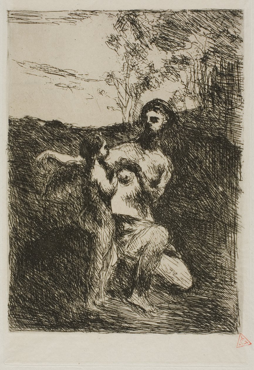 Venere che taglia le ali di Cupido, prima lastra da Jean Baptiste Camille Corot