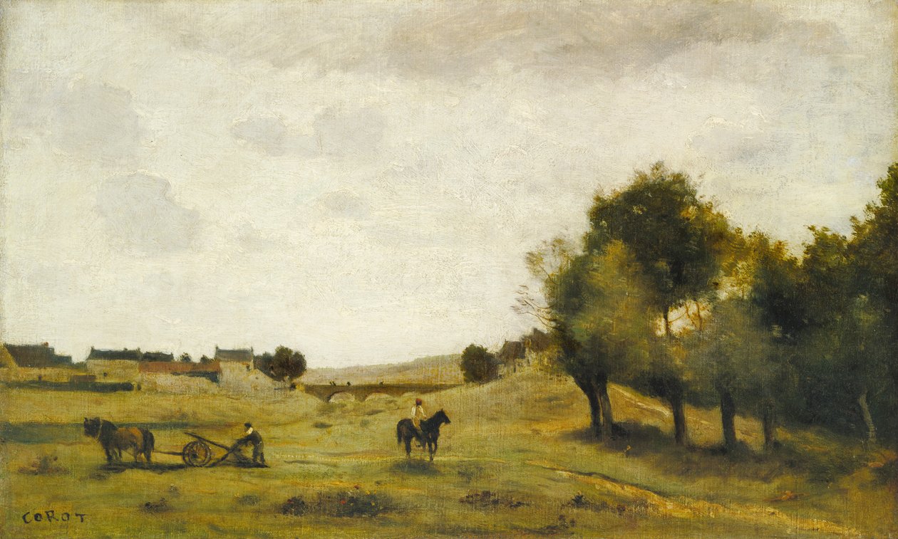 Vista vicino a Epernon da Jean Baptiste Camille Corot