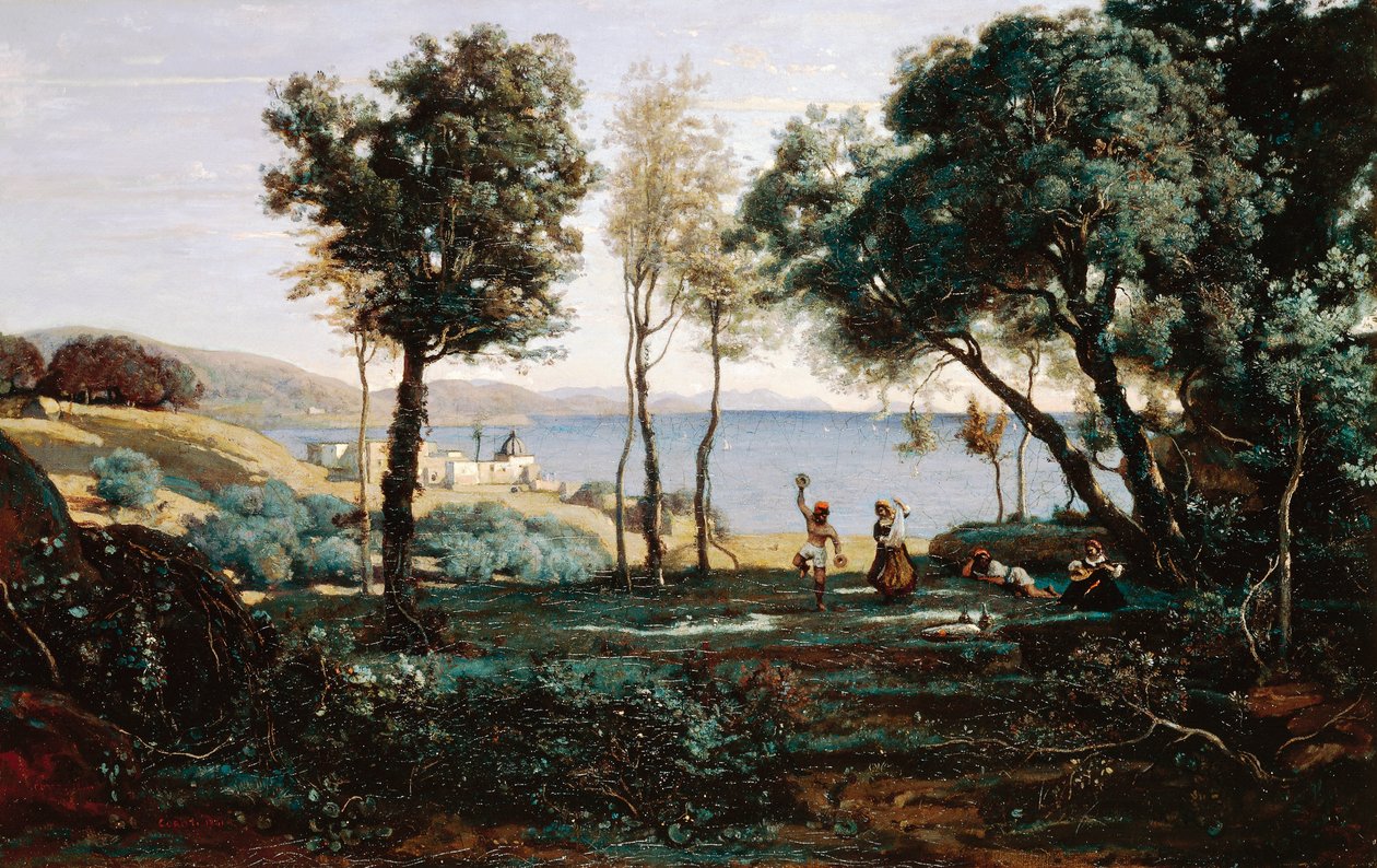 Veduta nei pressi di Napoli da Jean Baptiste Camille Corot