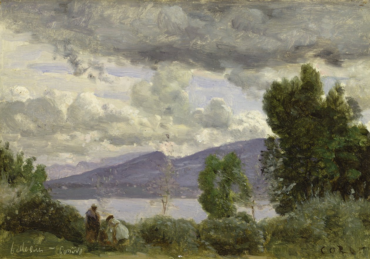 Vista dello Chalet de Chenes, Bellvue, Ginevra, 1857 da Jean Baptiste Camille Corot