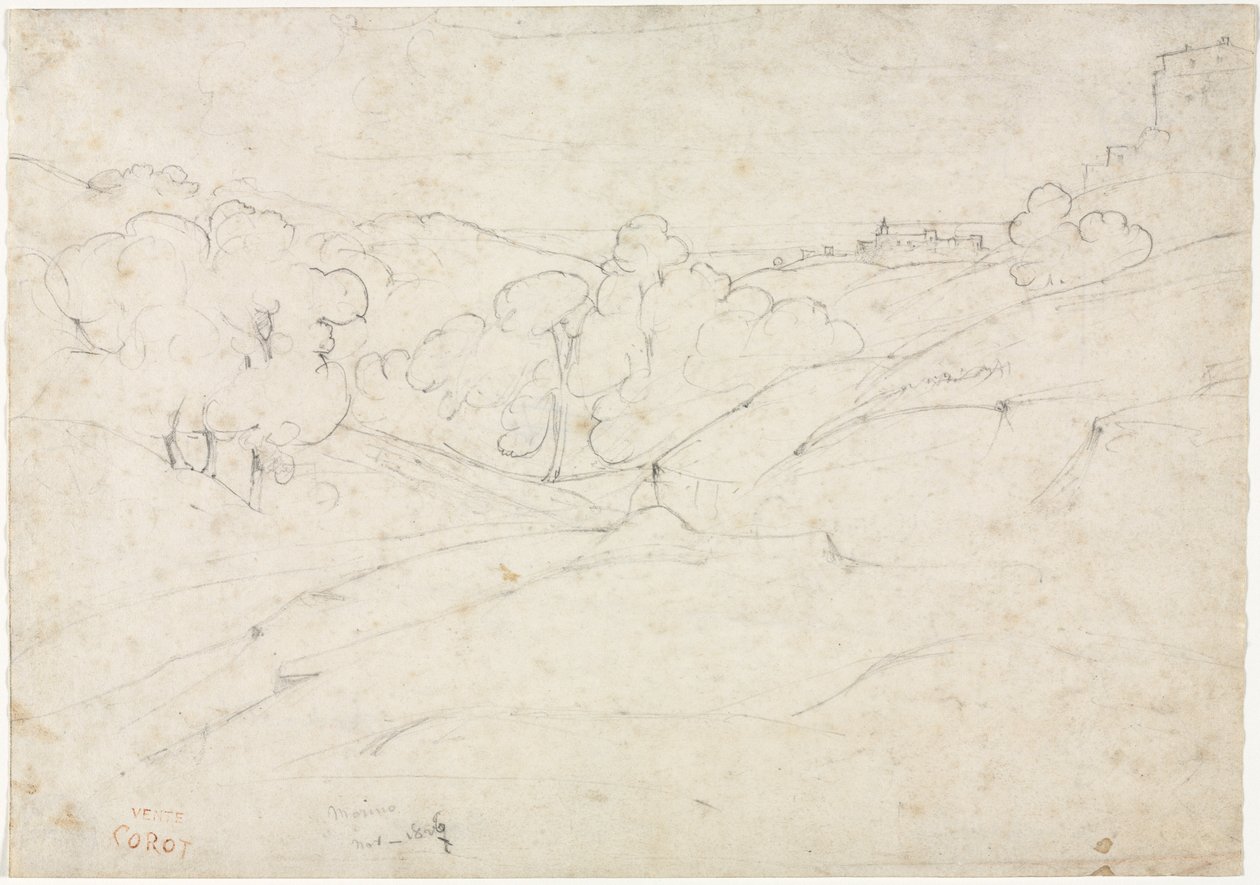 Veduta di Marino (recto) da Jean Baptiste Camille Corot