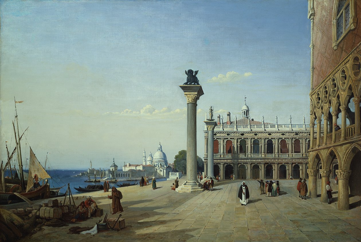Veduta di Venezia: La Piazzetta Vista dalla Riva degli Schiavoni da Jean Baptiste Camille Corot