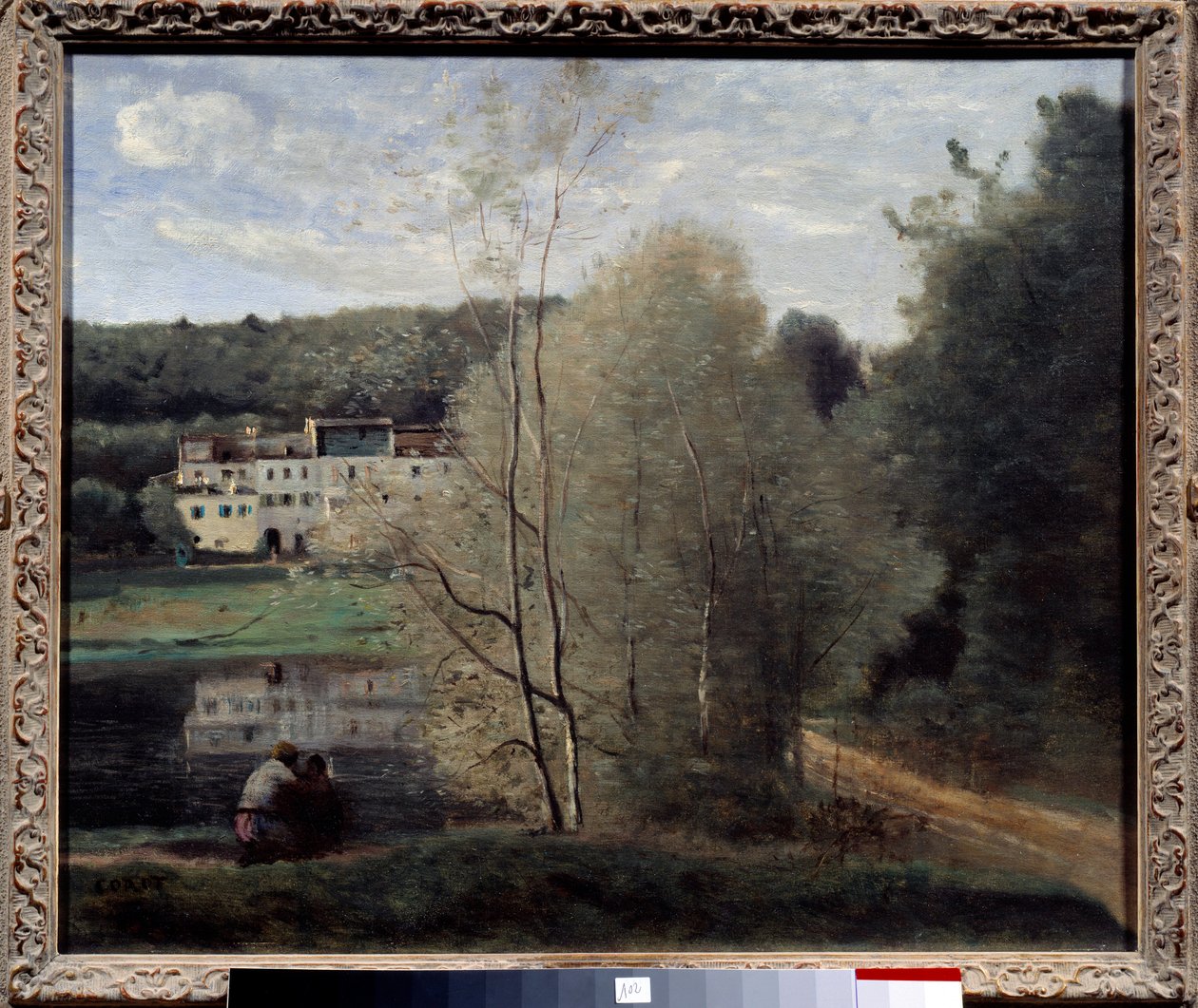 Veduta della città di Avray, lo stagno e la casa Cabassud da Jean Baptiste Camille Corot