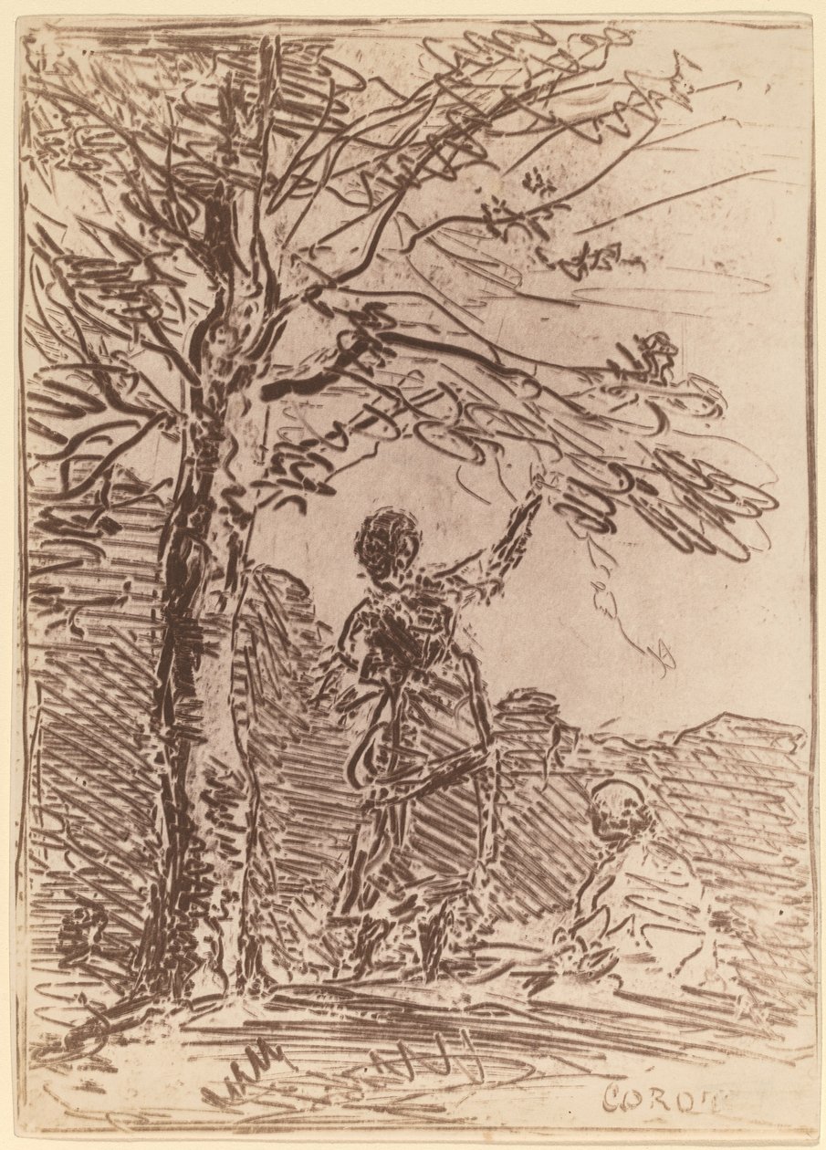 Giovane donna e morte La Jeune Fille et la Mort, 1854 da Jean Baptiste Camille Corot
