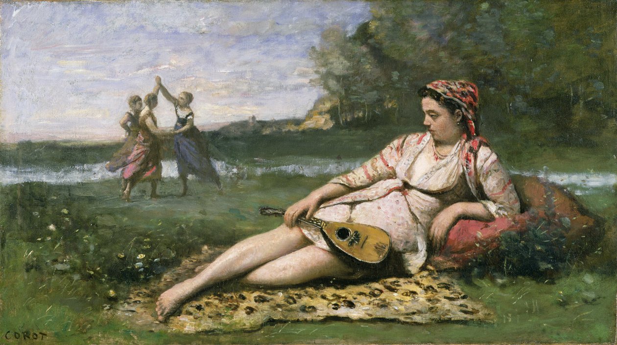 Giovani donne di Sparta (o Zingara sdraiata) c.1868-70 da Jean Baptiste Camille Corot