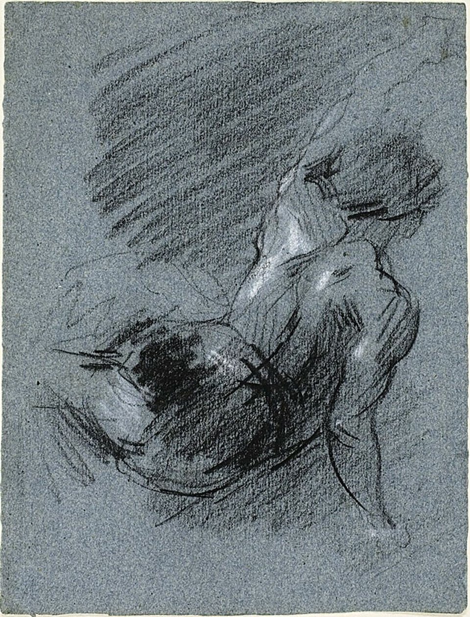 Vista posteriore della figura seduta, che solleva il braccio sinistro da Jean Baptiste Carpeaux
