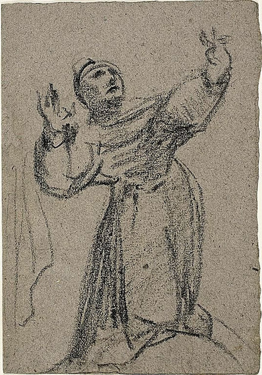 Figura inginocchiata con le braccia alzate da Jean Baptiste Carpeaux