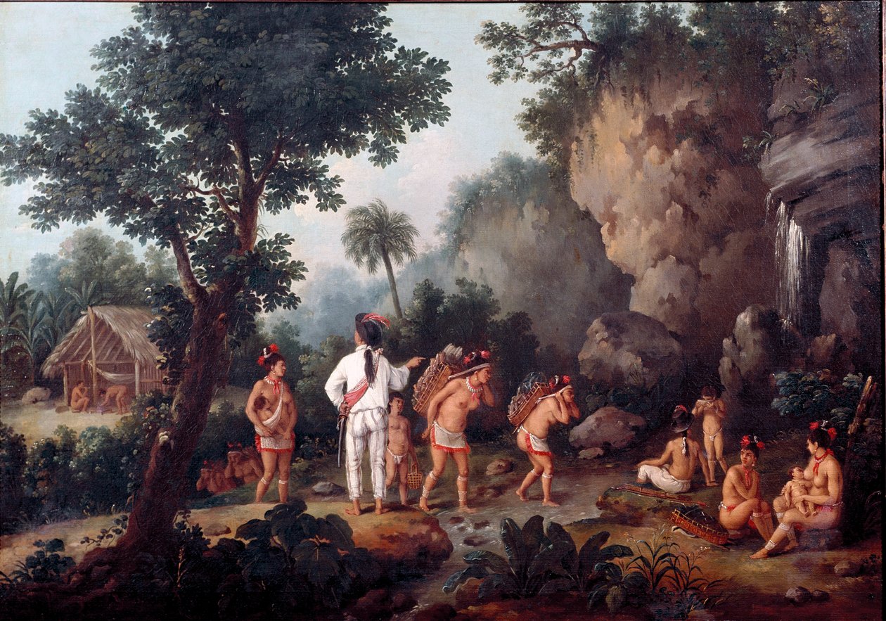 Caccia agli schiavi. Famiglie indiane (dal Brasile?) catturate dai mercanti di schiavi. Dipinto di Jean Baptiste Debret. Museo di San Paolo, Brasile da Jean Baptiste Debret