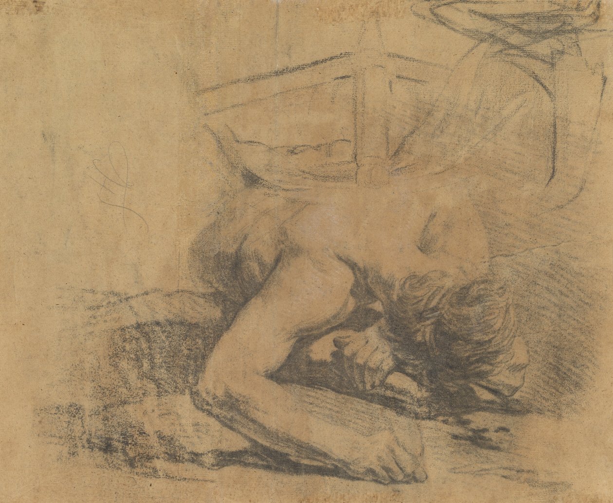 Uomo sdraiato a terra e l