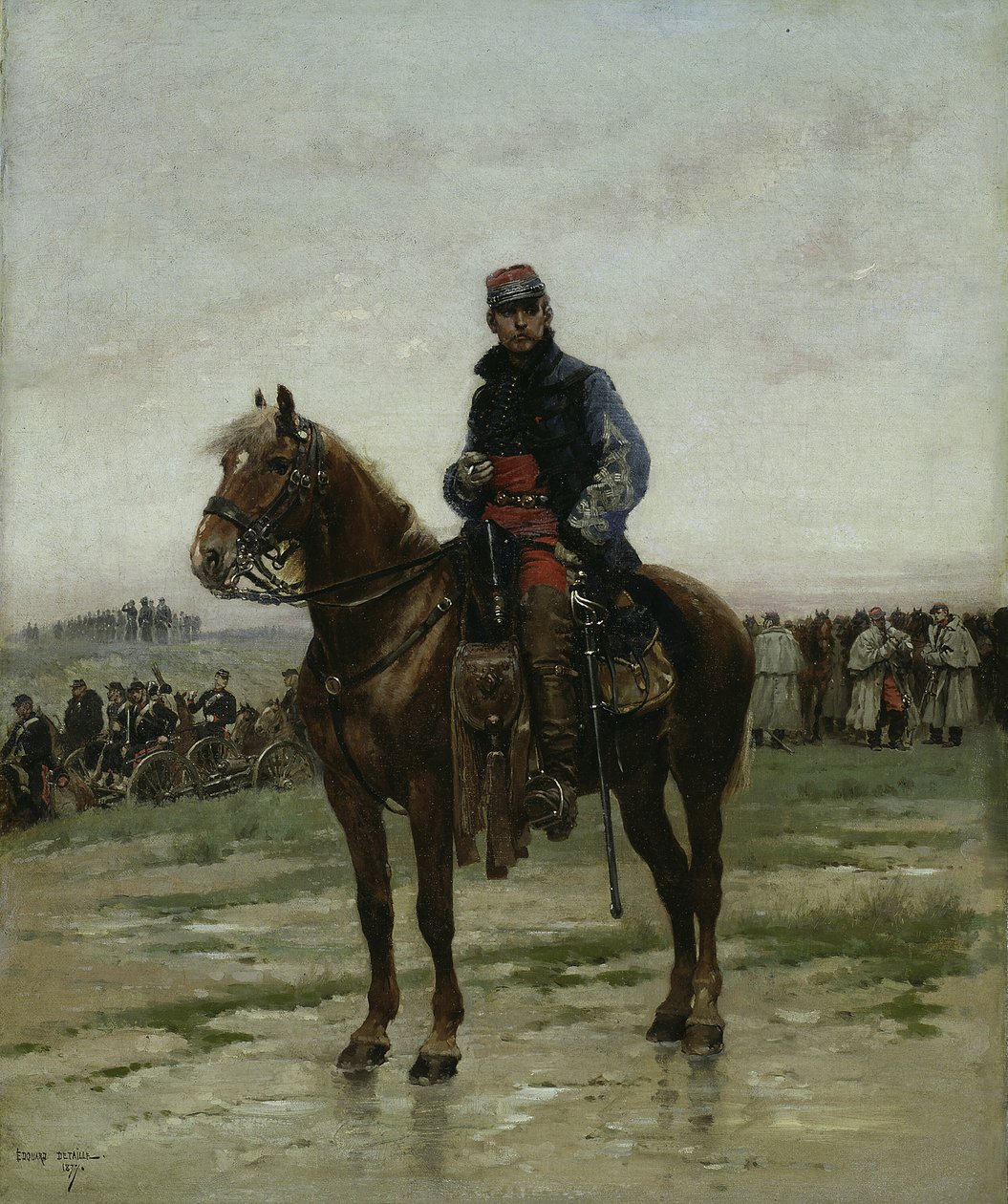 Un ufficiale a cavallo, 1877 da Jean Baptiste Edouard Detaille