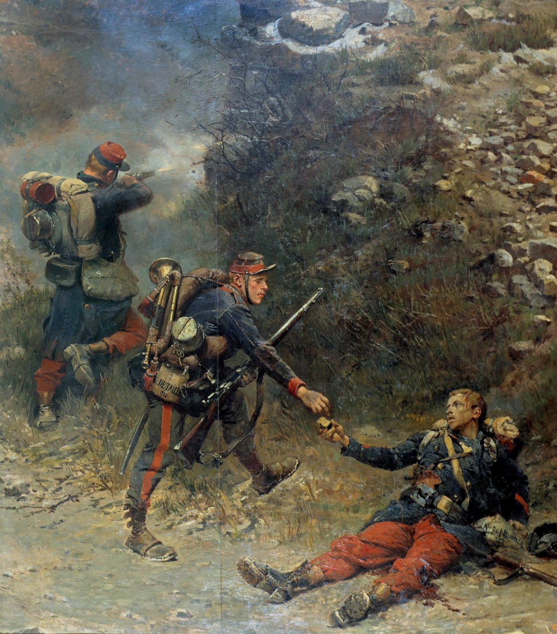 Guerra del 1870: Il fondo della giberna (dettaglio) da Jean Baptiste Edouard Detaille