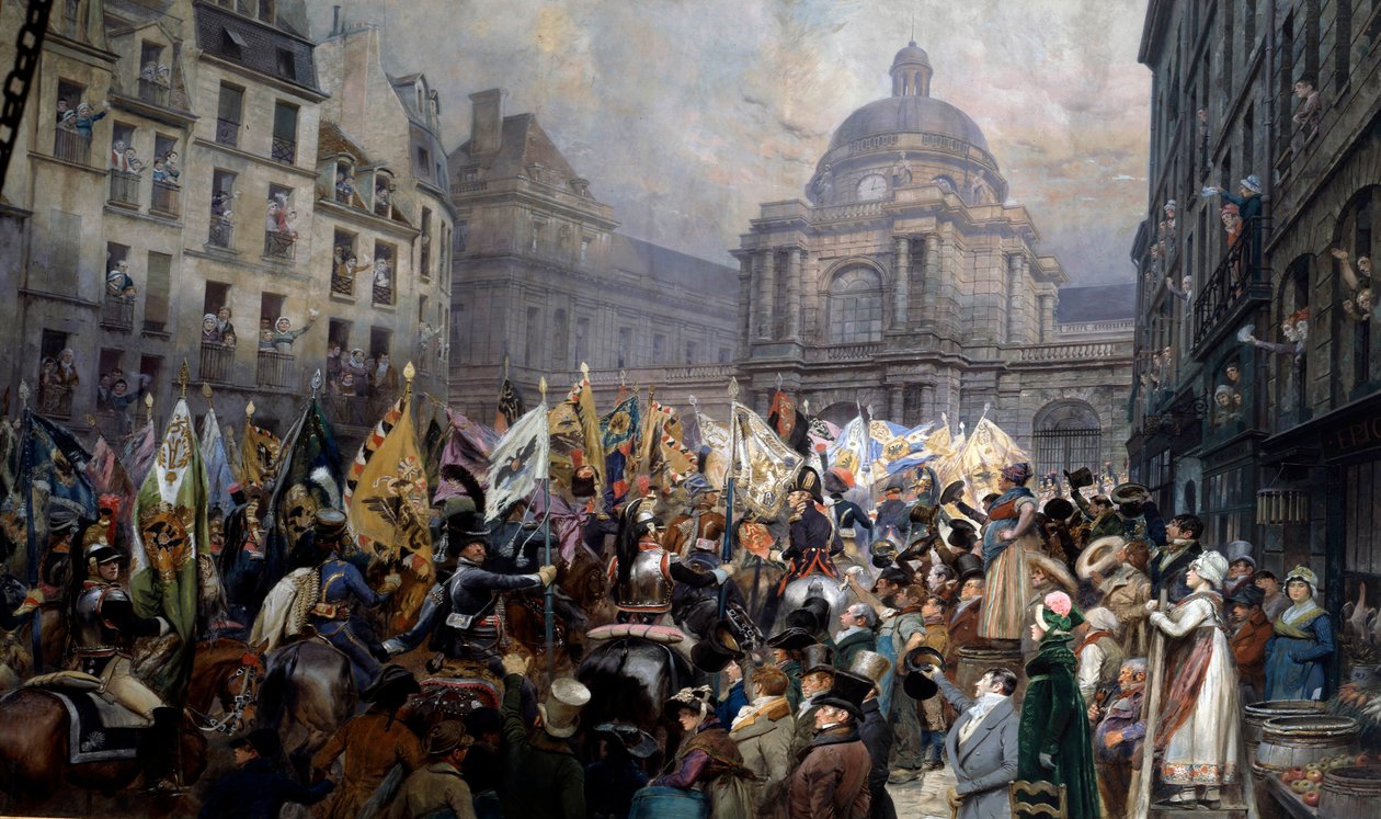Consegna al senato dei trofei dopo la battaglia di Ulm e Austerlitz (1 gennaio) da Jean Baptiste Edouard Detaille