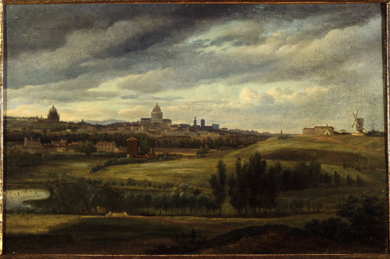 Veduta di Parigi, presa dalle alture di Gentilly, nel 1815 da Jean Baptiste Gabriel Langlace