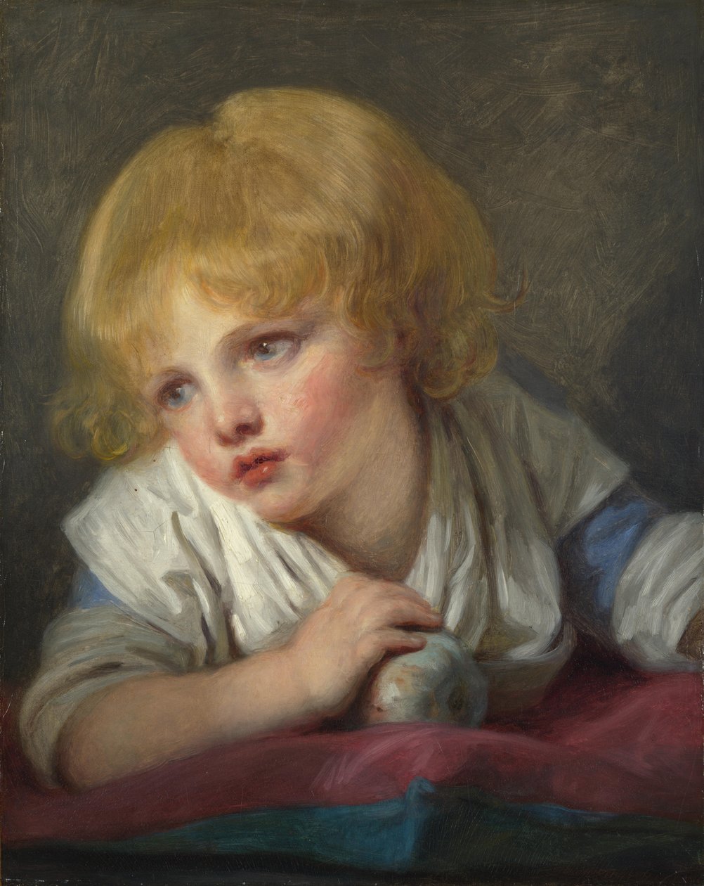 Un bambino con una mela, seconda metà del XVIII secolo da Jean Baptiste Greuze