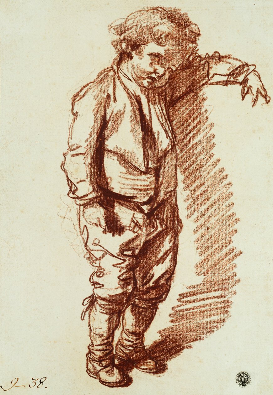 Un bambino in piedi da Jean Baptiste Greuze