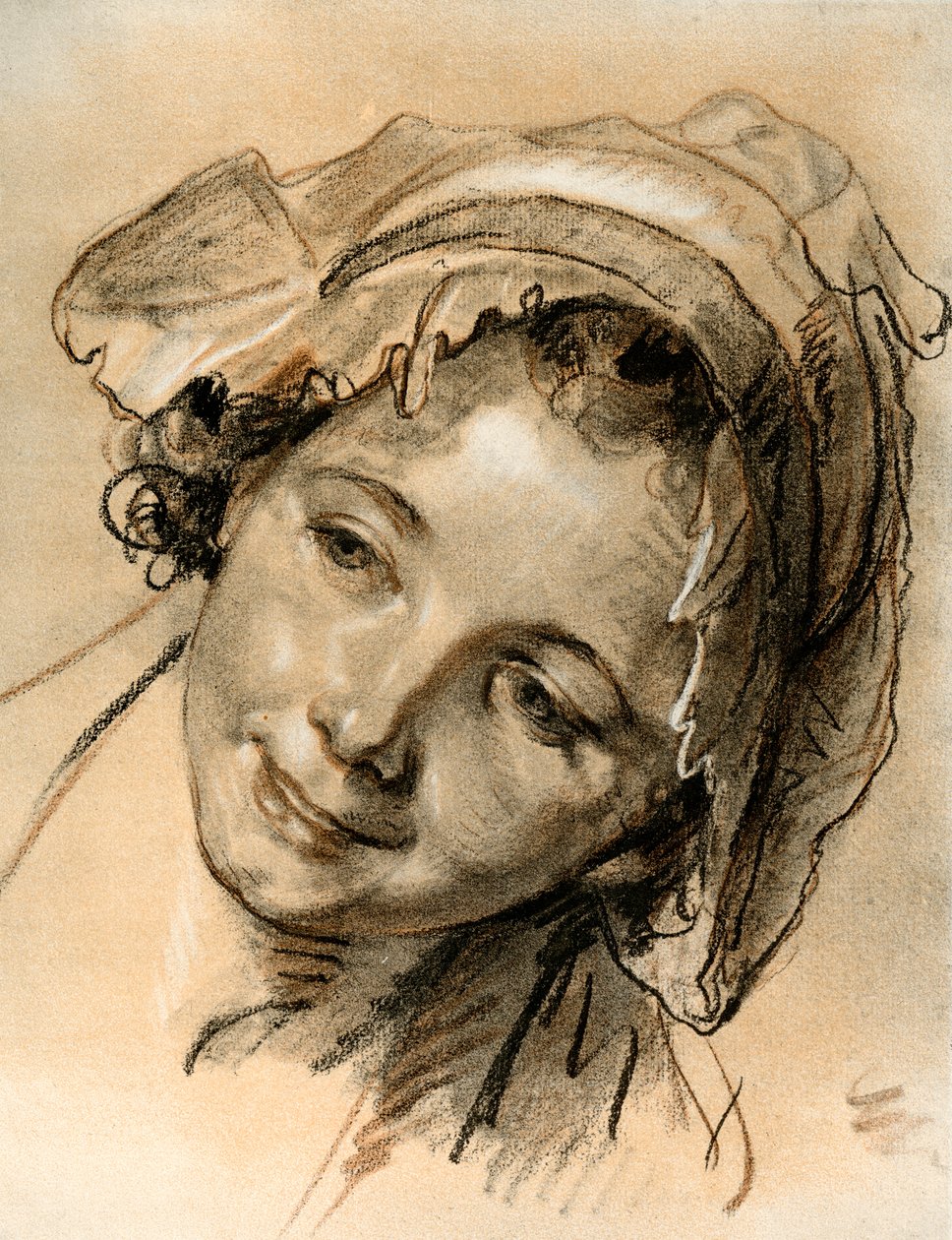 Studio della testa di una ragazza da Jean-Baptiste Greuze