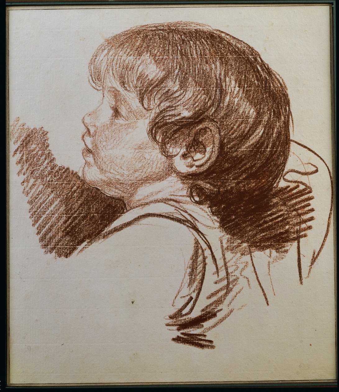 Testa di un ragazzo di profilo a sinistra da Jean-Baptiste Greuze