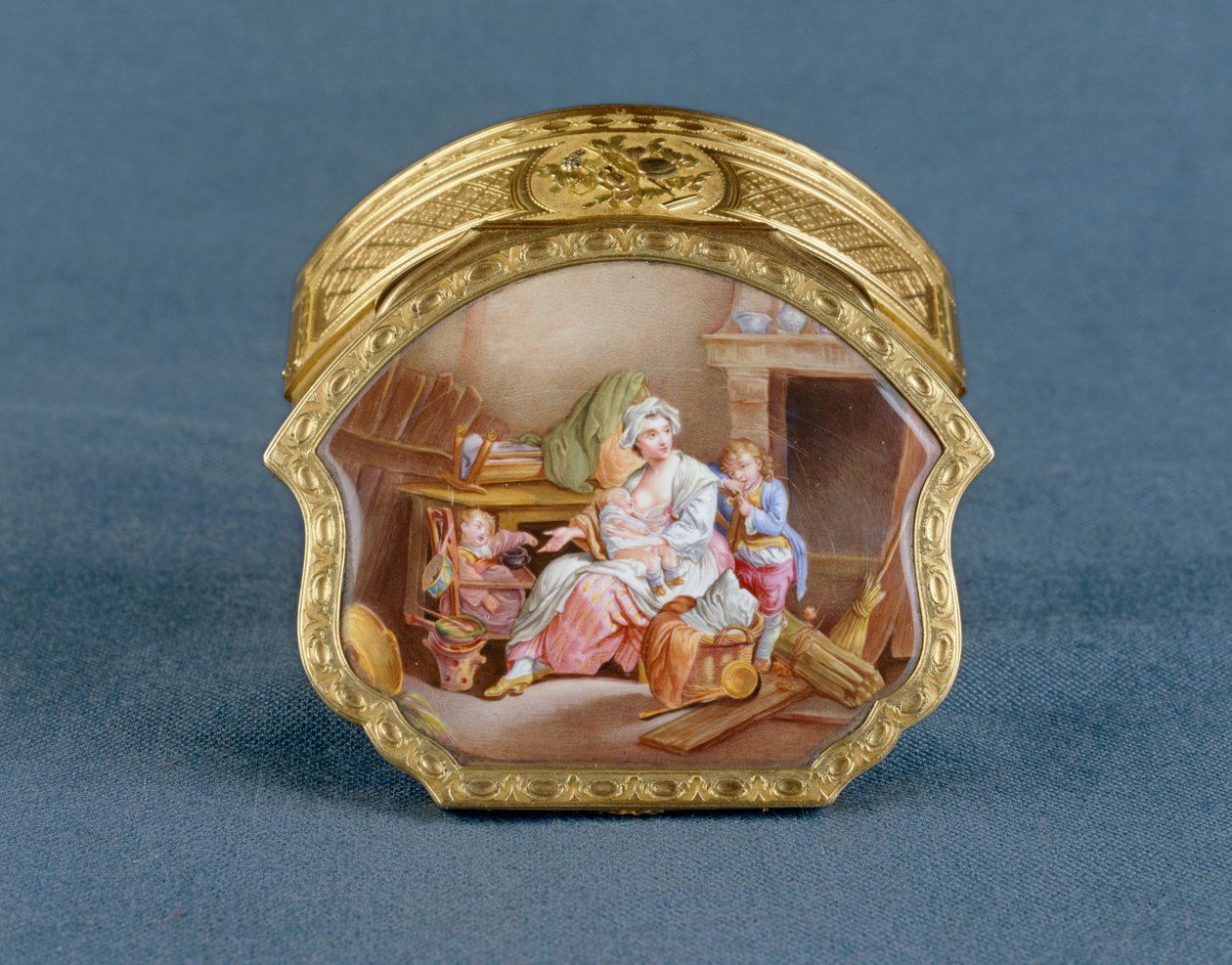 Jean-Marie TironSnuffbox: " La Scilenza o la Buona Madre " dopo J. -B. Greuze1766-1767 ... da Jean Baptiste Greuze
