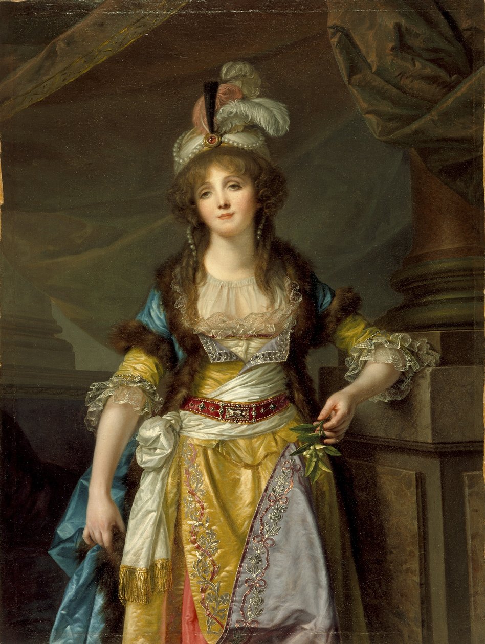 Ritratto di una signora in abito turco di fantasia da Jean Baptiste Greuze