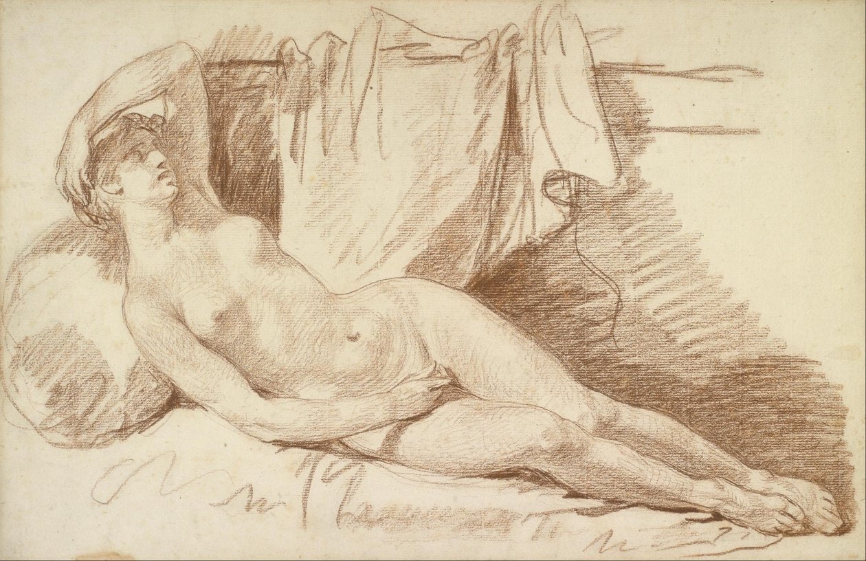 Nudo femminile reclinato: Studio per "Egina visitata da Giove da Jean Baptiste Greuze