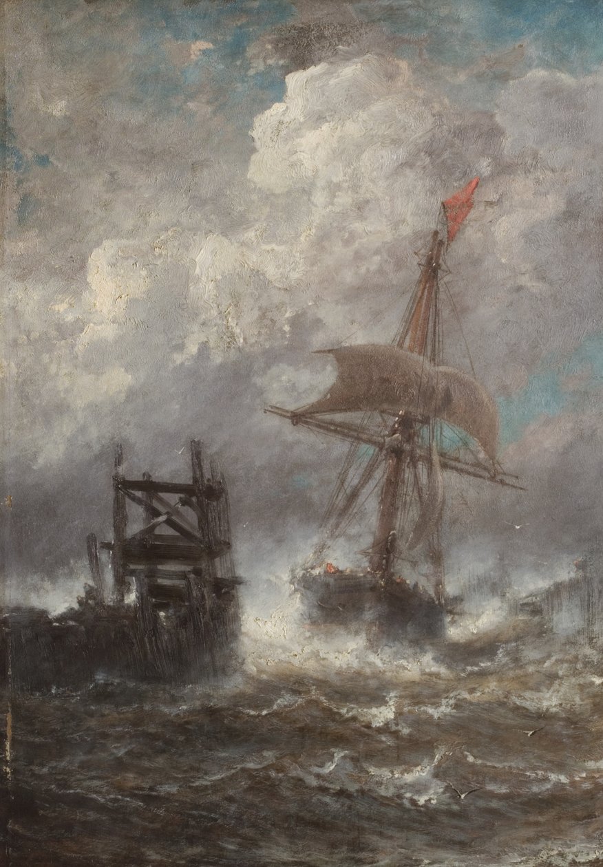 Marina con Nave, 1870 da Jean Baptiste Henri Durand Brager