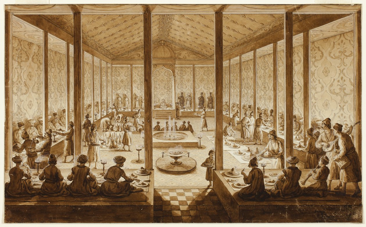 Scena di banchetto orientale da Jean Baptiste Hilaire