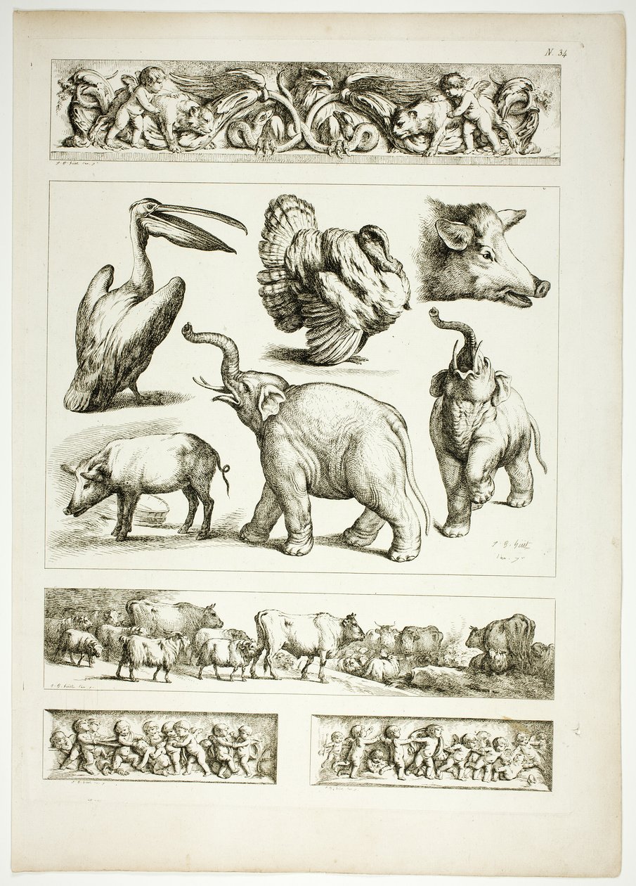 Tavola 34 di 38 da Oeuvres de J. B. Huet da Jean Baptiste Huet
