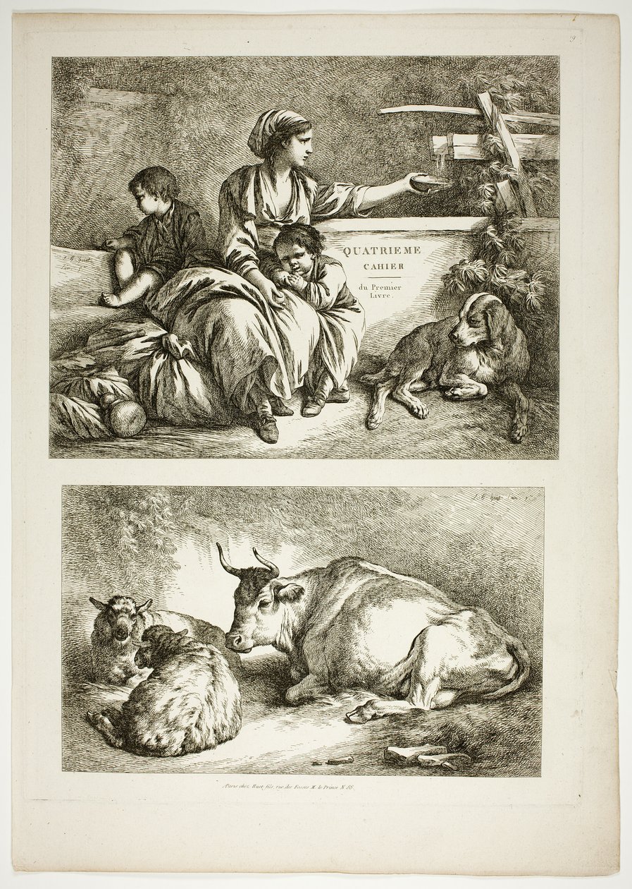 Tavola diciannove di 38 da Oeuvres de J. B. Huet da Jean-Baptiste Huet