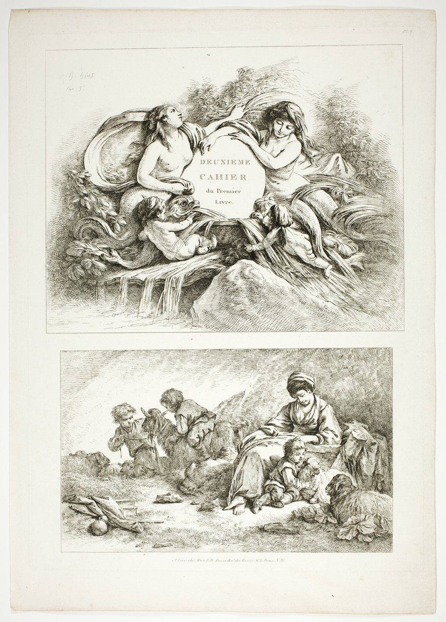 Lastra Sette di 38, da Oeuvres de J. B. Huet da Jean Baptiste Huet