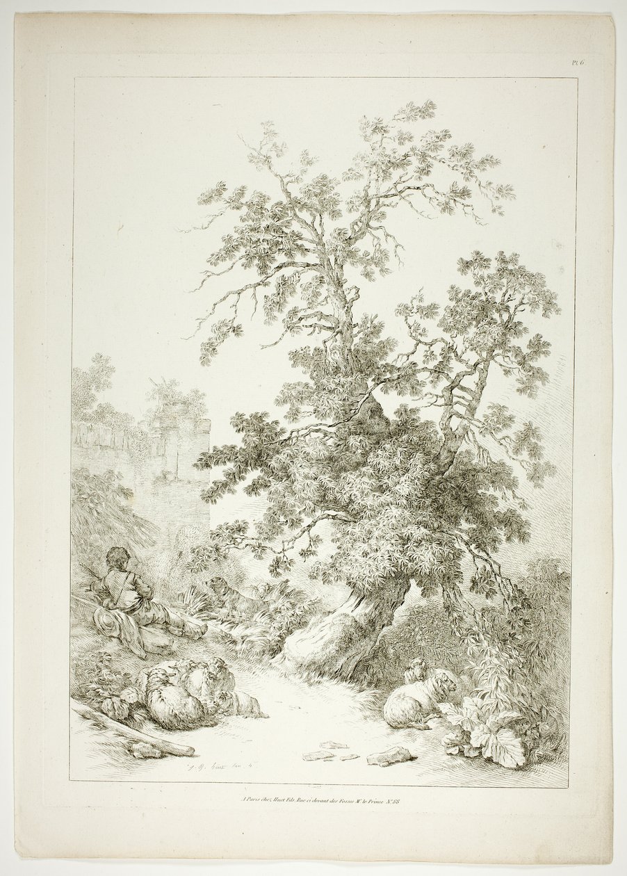Tavola Sei di 38 da Oeuvres de J. B. Huet da Jean Baptiste Huet