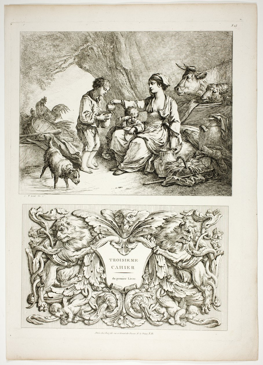 Tavola tredici di 38 da Oeuvres de J. B. Huet da Jean Baptiste Huet
